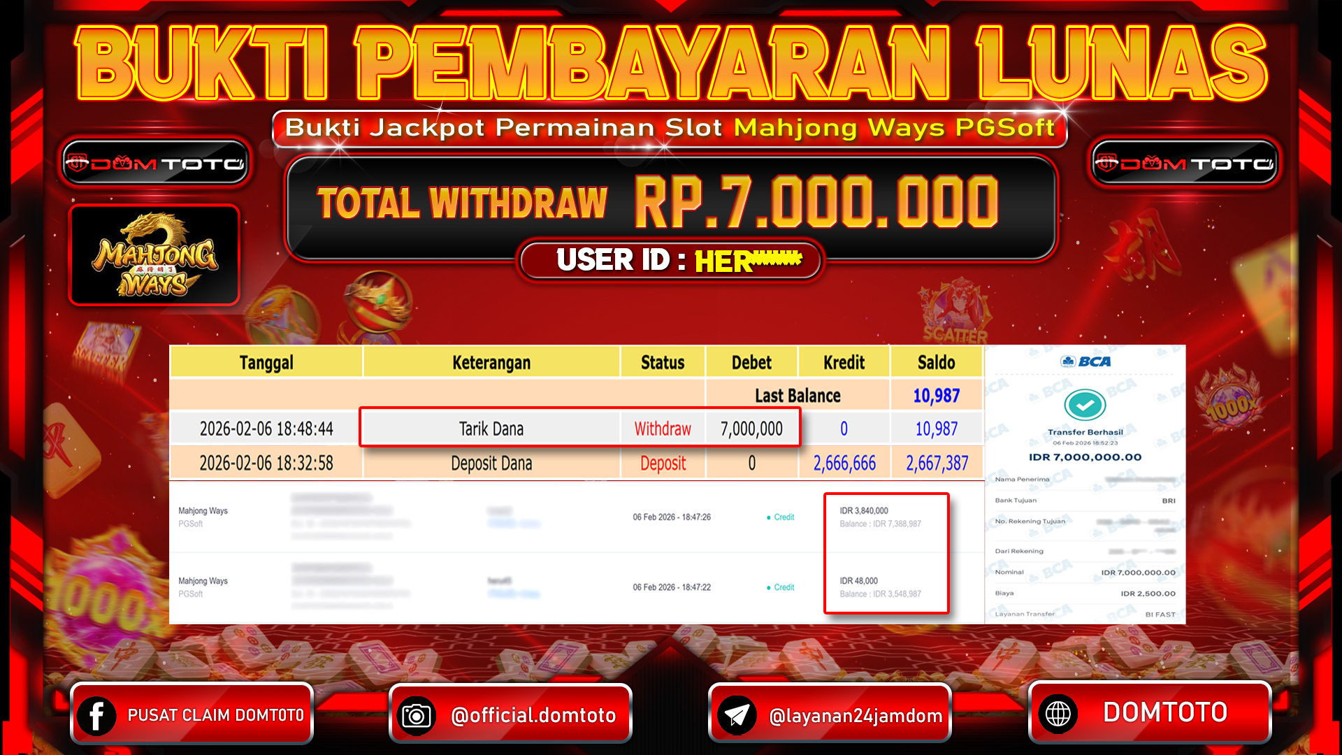 JACKPOT SLOT Mahjong Ways PGSoft Play 06 FEBRUARI 2026